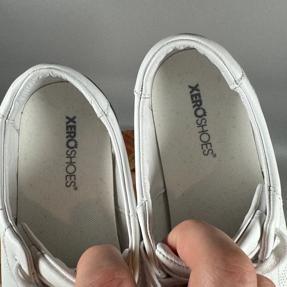 Xero Shoes Dillon Leather White Barefoot Minimalist Sneakers Womens 10 FW24